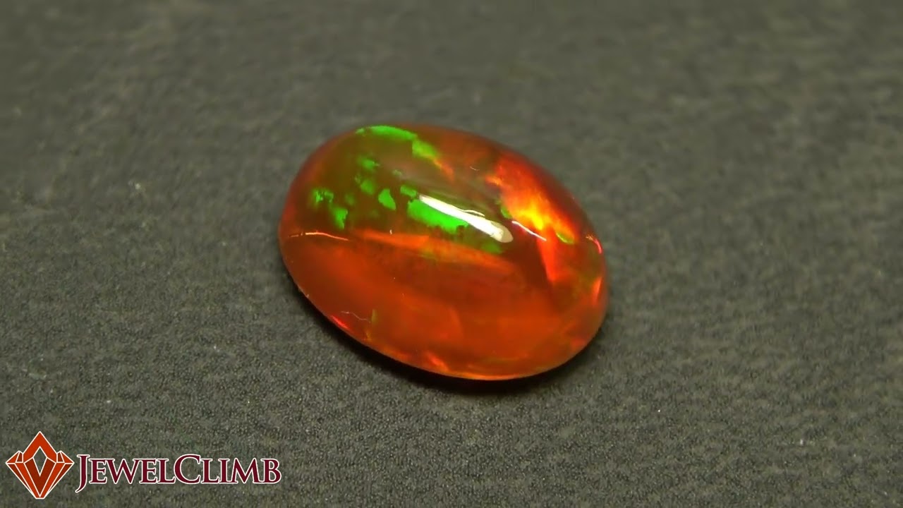 インパクトあるディープオレンジメキシコオパール3．13CT - YouTube