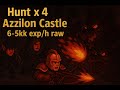 ¡TIBIA! Azzilon Castle x4 Hunt. 5.8-6.2kk exp raw/h. POV RP !!