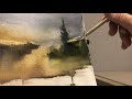 Evening at the Falls Watercolor Painting