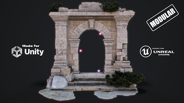 Medieval Arch game ready 3d model