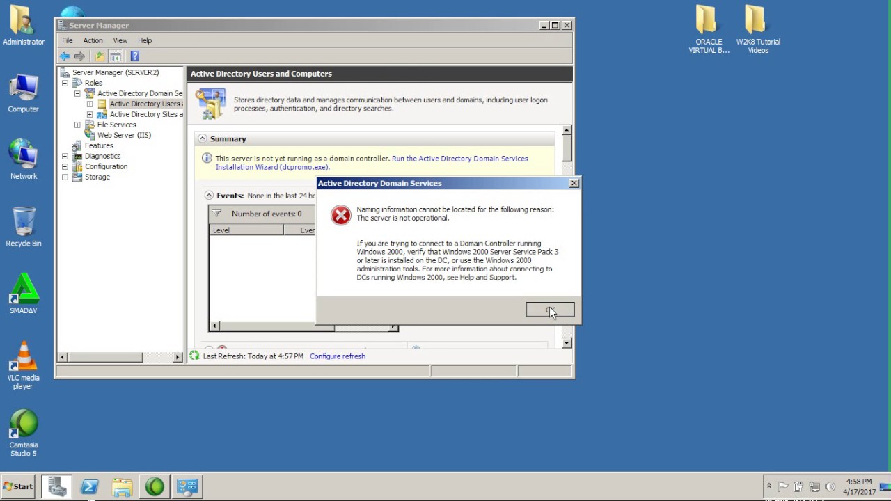 how to create active directry domain for server 2008 - YouTube