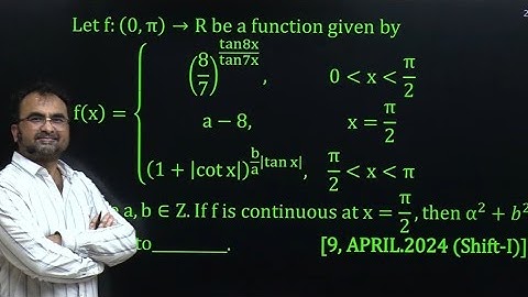 IIT JEE Main PYQ continuity 9 April 2024 Shift 1