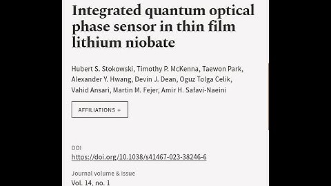 Integrated quantum optical phase sensor in thin film lithium niobate | RTCL.TV