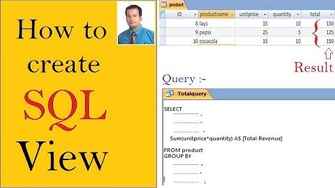 how to create a SQL view in access with example