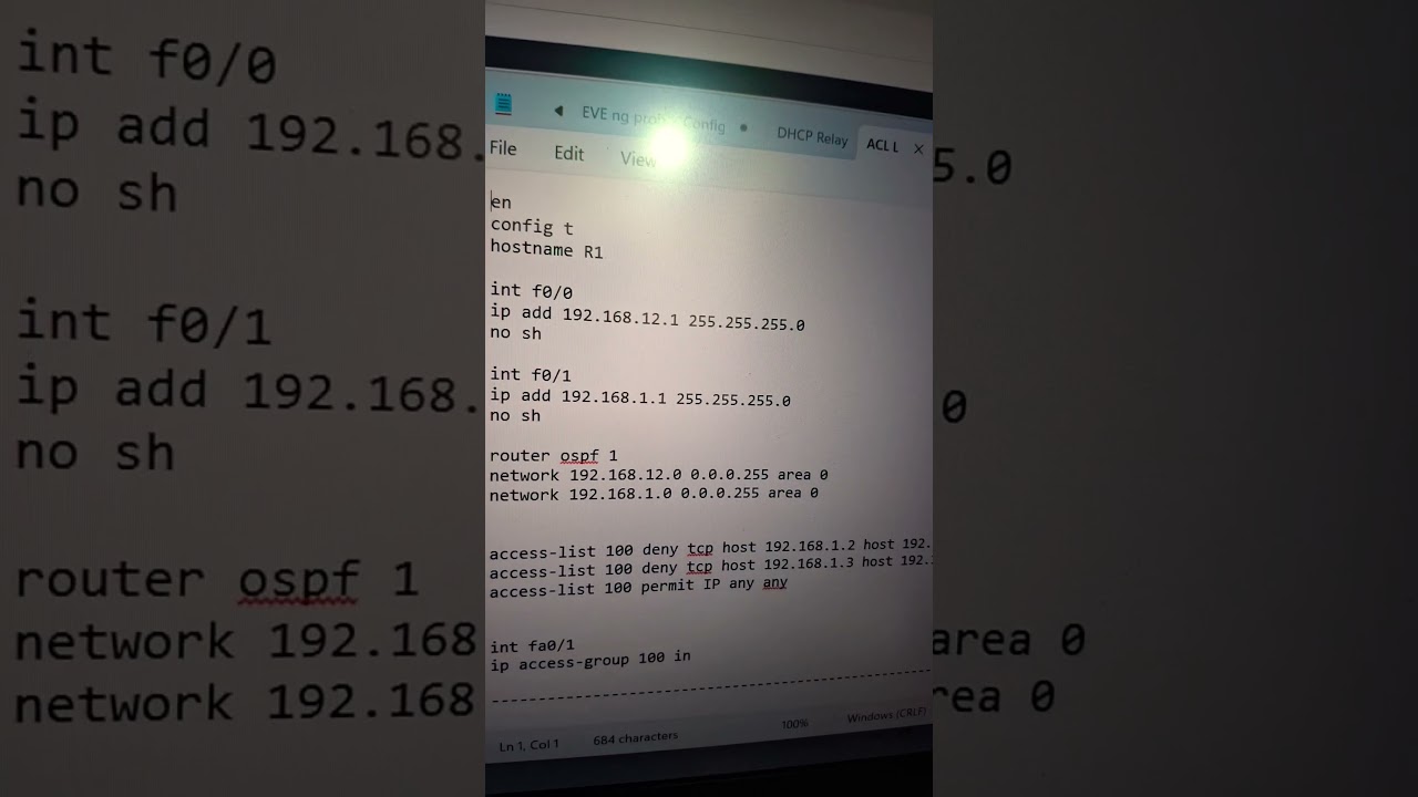 Basic Access control list lab with configuration #cisconetworks #networkdiscovery
