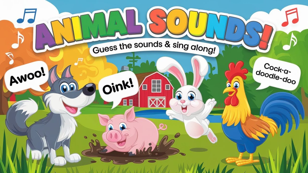 Guess the Animal Sounds  And Names | Animal Sounds And Names Song | Rhyming Toons