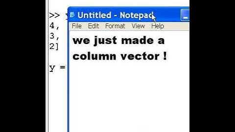 Matlab row vectors, column vectors