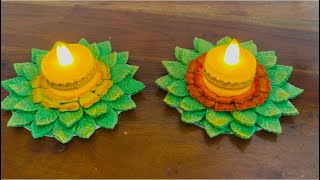 Clay art || clay lover || flower tea light holder || candle holder