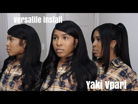 THIS IS MY HAIR!!! The Most Convincing EasiContour Yaki Straight V-Part Wig EVER! +3 Styles|Nadula