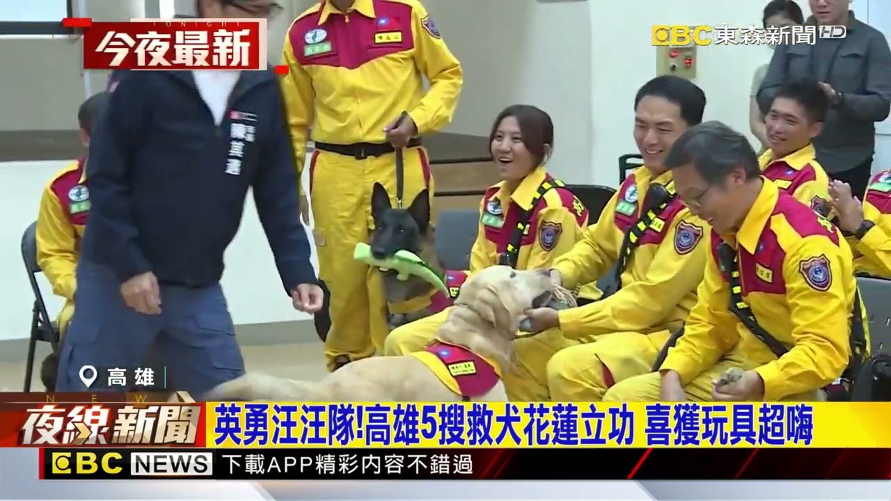高雄5搜救犬花蓮救災歸隊 喜獲零食及玩具萌翻@newsebc