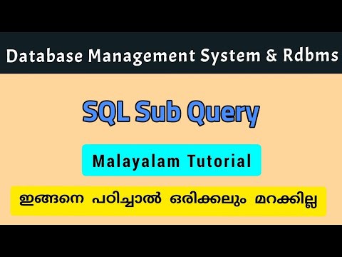 SQL|SQL Sub Query|dbms|malayalam|calicut_university|bca/bsc_cs fourth semester
