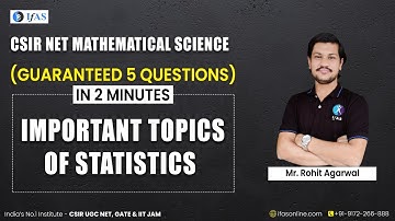 Mathematical Statistics Best Topics - UNIT IV | CSIR NET Mathematics
