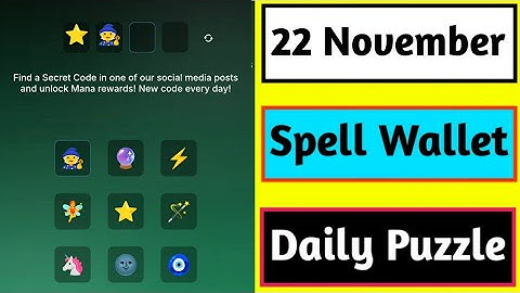 Spell Wallet Daily Puzzle 22_23 November | Spell Wallet Today Puzzle | Spell Wallet Secret Codes