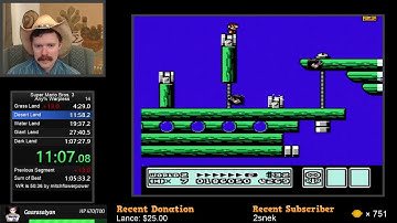 Super Mario Bros. 3 warpless NES speedrun in 1:03:32 by Arcus