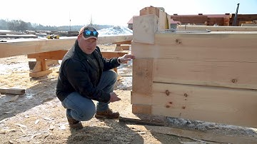 Large Dovetail Pins: Live Edge Full Scribe Dovetail Log Building