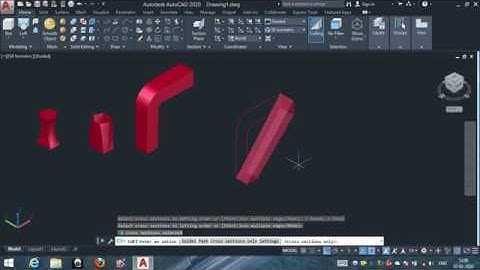 Loft command in autocad 2020 hindi