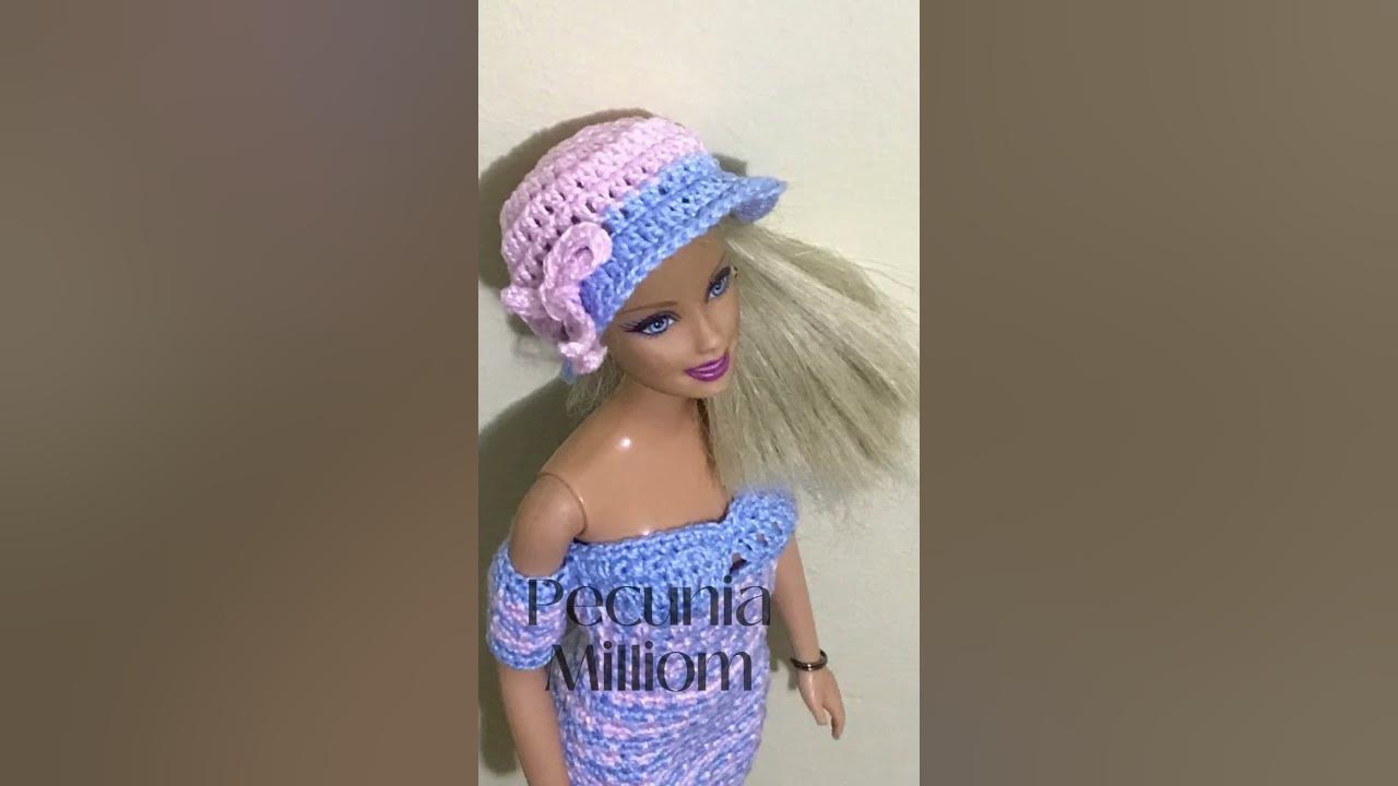 Crochê Barbie - Vestido Retrô de Crochê Para Barbie Por Pecunia Milliom 