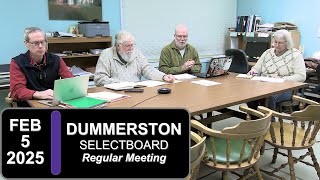 Dummerston Selectboard Mtg 2/5/25