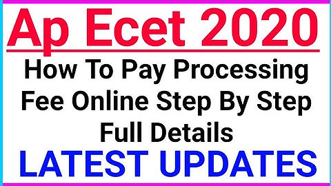 Ap Ecet 2020||How To Pay Processing Fee Online Step By Step Full Details||Sai Info Zone.
