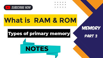 What  is RAM & ROM? |Types of primary memory?|RAM&ROM  Notes