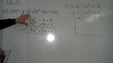 Alg 2  5.3 add, subtract, multiply polynomials