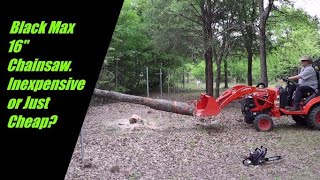 Black Max Chainsaw Unboxing Review & Test. 16 inch. 38cc 2 cycle fuel