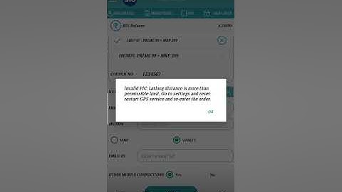 Jio pos error letlong distance solution