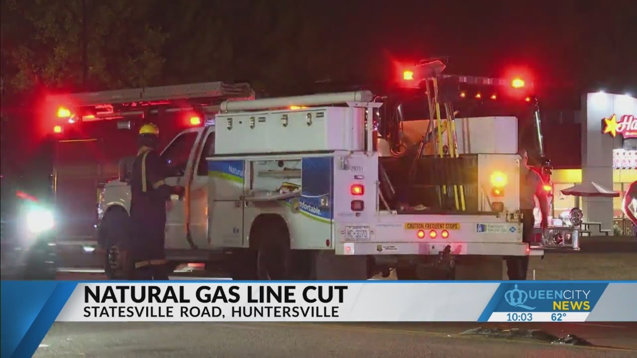 Statesville Road closed after natural gas line cut FD YouTube