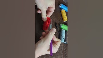 Reversed Red thread cutting #asmrcommunity #oddlysatisfying #threadcutting #asmr #satisfying