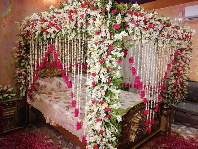 new image fresh flower room decoration bridal room pakistan - YouTube