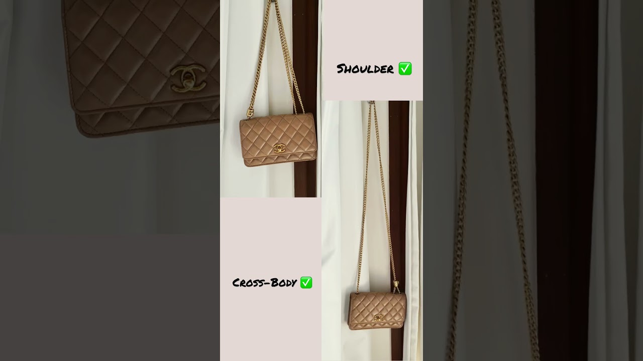 CHANEL 22K Dark Beige Wallet on Chain WoC Mini Bag Features Modshot