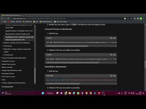 Fix for SQL server 2019 / 2022 in windows 11