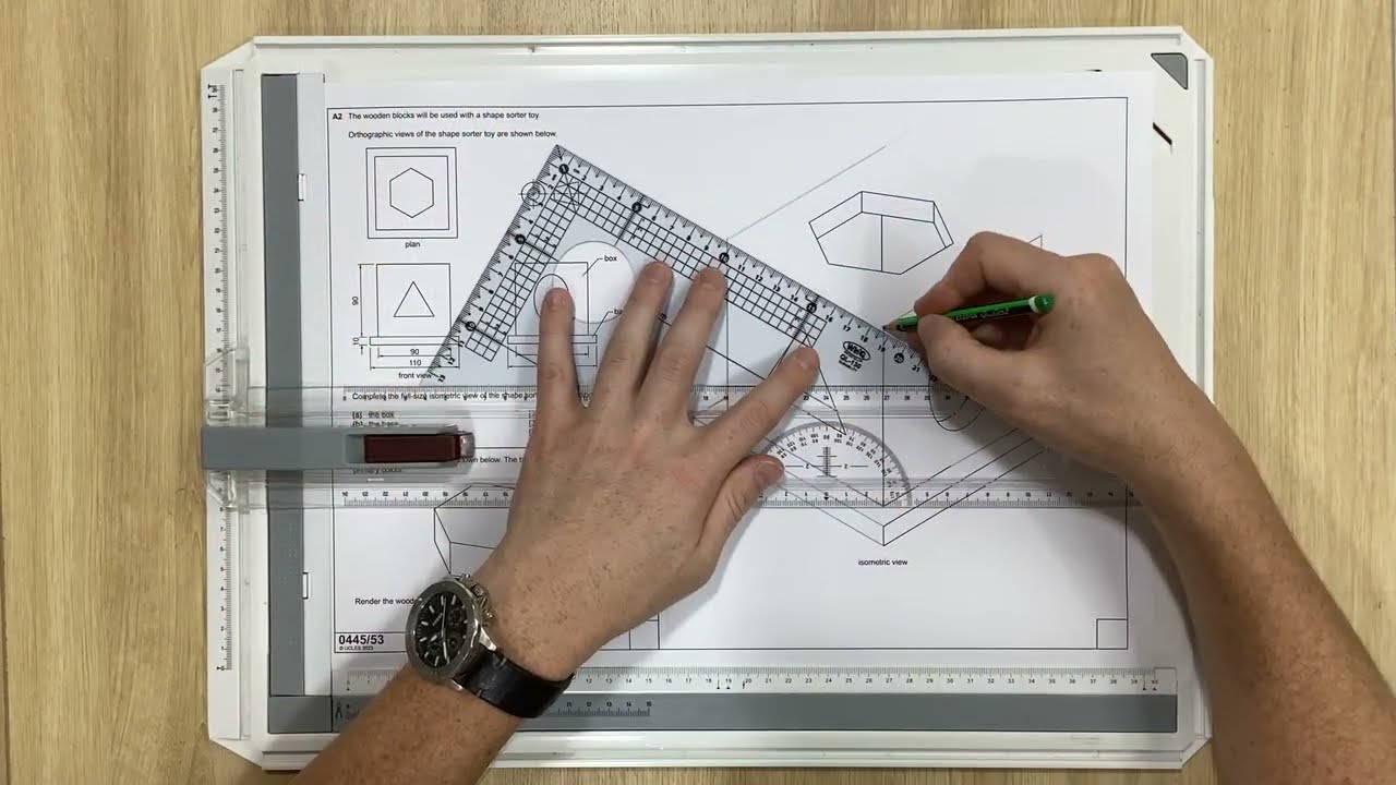 Drawing in Isometric - October 2023 - QA2 - 0445 Paper 53 - CIE IGCSE Graphic Products past paper