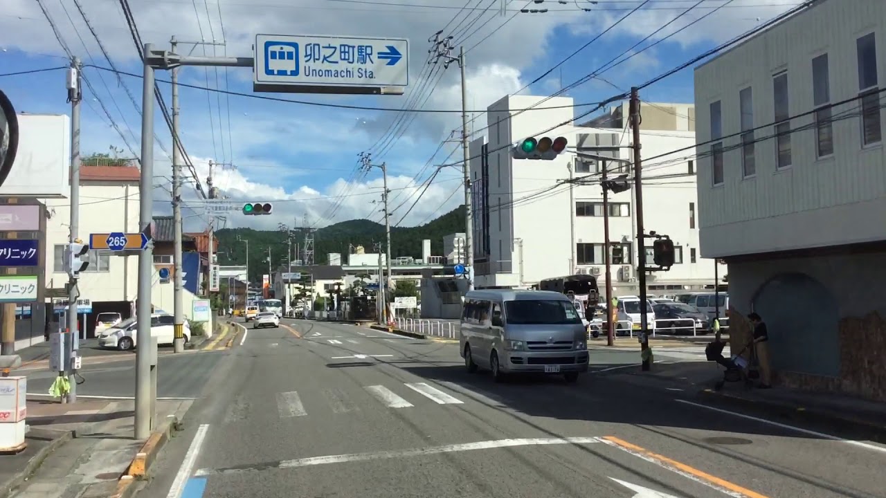 現在の愛媛県西予市宇和町の主要道路 2018年7月9日15時ごろ