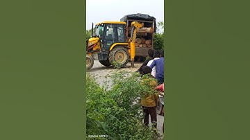 JCB WOOD LOADING IN TRUCK short video#jcb#subscribe#viral#videos
