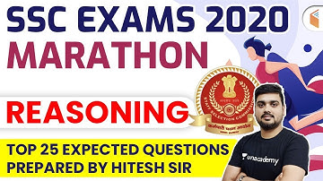 6:00 PM - SSC Exams 2020 | Reasoning Marathon by Hitesh Sir | Top 25 Expected Questions