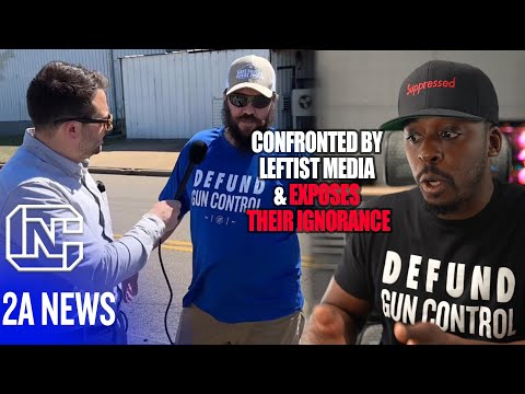 Man Wearing Defund Gun Control Shirt Confronted By Leftist Media & Exposes Their Ignorance