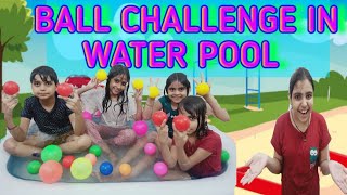 Ball challenge in water pool | Crazy Triple R Team | Riddhi Raunak and Rishika | Game