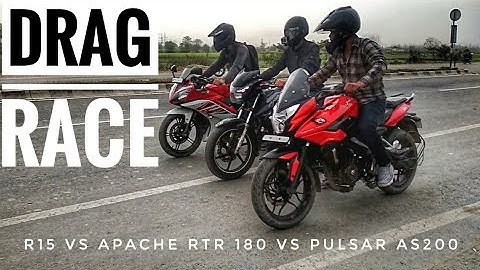 R15 Vs Apache RTR180 Vs Pulsar AS200 (Drag race) (Highway) | Bareilly Vlogger