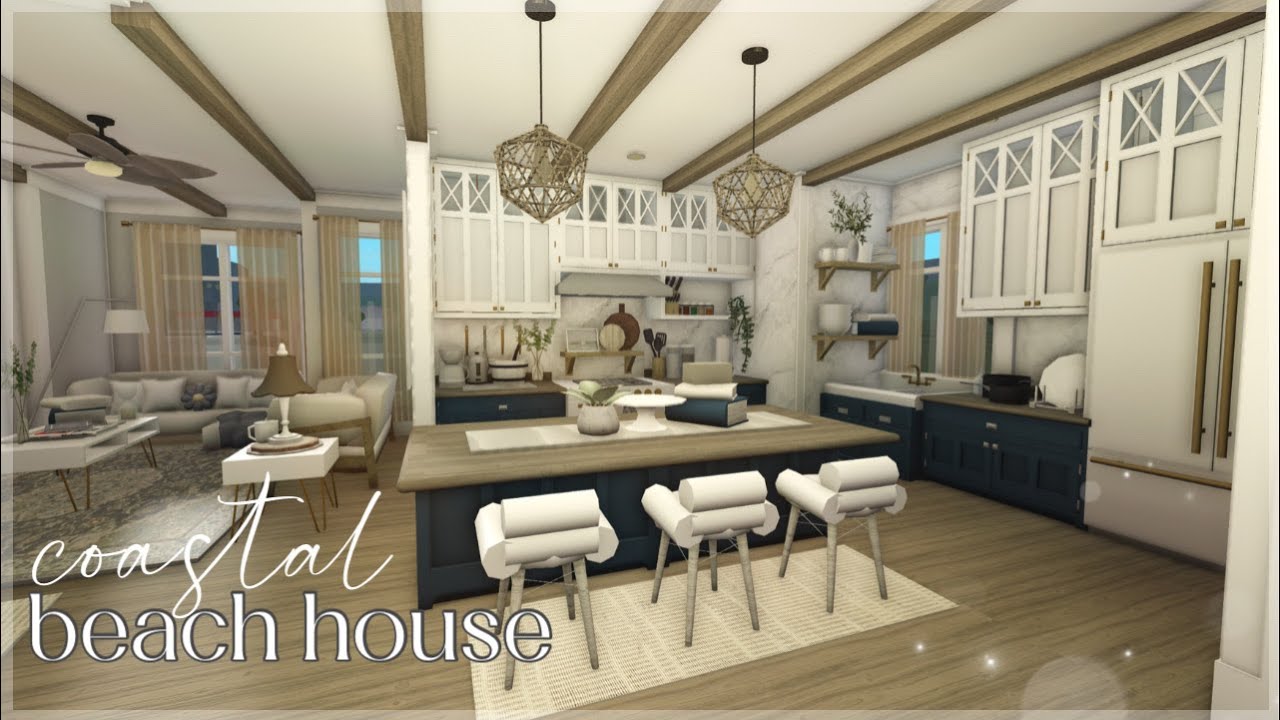 Bloxburg | Coastal Two-Story Summer Beach House | House Build - YouTube