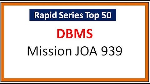 #Rapid_Series Top 50 DBMS Objective Questions || Mission JOA 965  rrb po bank po computer awareness