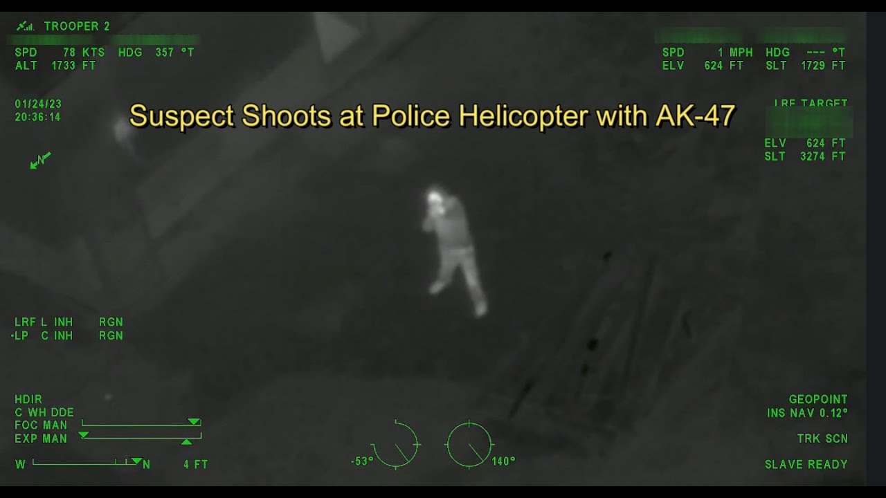 Troopers Take Out Suspect Shooting at Police Helicopter | Body Cam and Aviation Video