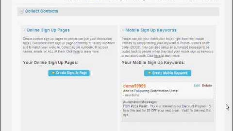 Creating a Mobile Keyword - Pocket-Promo.com - Mobile SMS Text Message Marketing