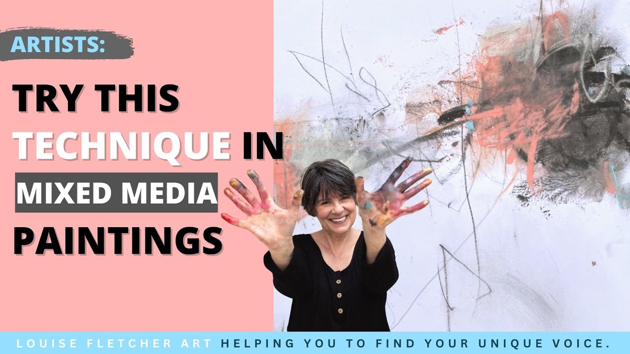 Try this technique in mixed media paintings YouTube