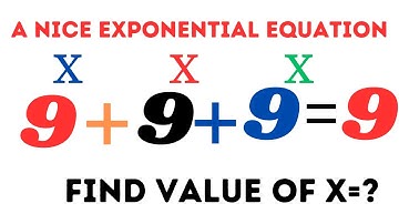 A nice exponential equation Olympiad math|| Olympiad question|| How to solve for X ?