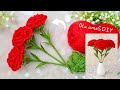 Its so beautiful  superb rose flower making idea with yarn  you will love it  diy woolen roses