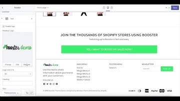 How to Setup the Footer in Booster Theme 2.0+