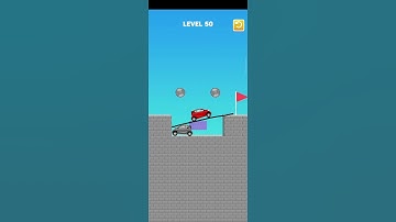 Draw Bridge Level 50 -  Car Puzzle Fun Game | Draw Road and Build Bridge To Save The Car