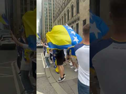 1 Canada Fan vs waves of Bosnian Fans Taking Over Downtown Toronto 😱🇨🇦🇧🇦 #Shorts #worldcup2026