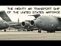 The mighty transport planes of the us airforce c17 globemaster cargo plane along other airships